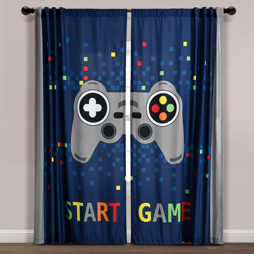 Lush Decor Video Games - Par De Cortinas Para Ventana, 84 Pu