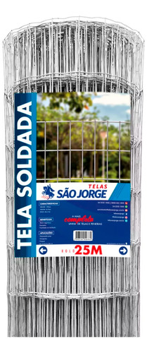Tela Soldada Galvanizada Fio 1,90mm 25x1,80m - São Jorge