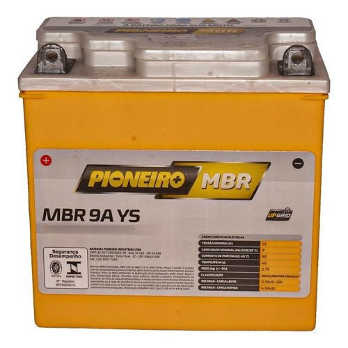Baterías Moto Pioneiro Mbr9ays=12n7-3b/12n9-3b Gts Nanymotos