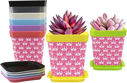 8-pack Nursery Pots Flower Pots Pink Girly Princess Royalty.