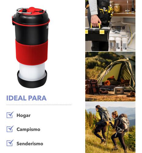 Rca Lámpara Led Para Campamento Rc-705 Color Negro