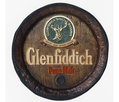 Barril Glenfiddich Whisky De Parede Grande Em Fibra