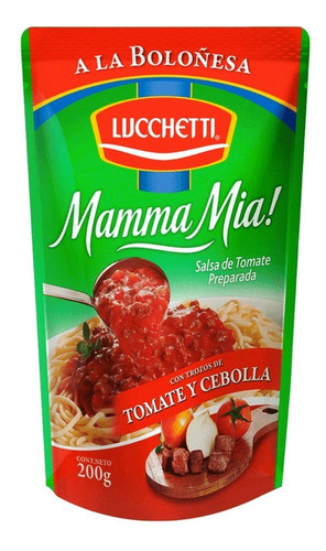 Salsa De Tomates A La Boloñesa Mamma Mia Lucchetti 200g