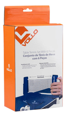Kit Raquete Completo Tênis De Mesa Ping Pong Bolinha Vollo