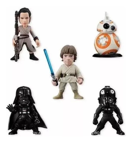 Kit 5 Bonecos  Figure Star Wars Darth Vader Skywalker Bb-8