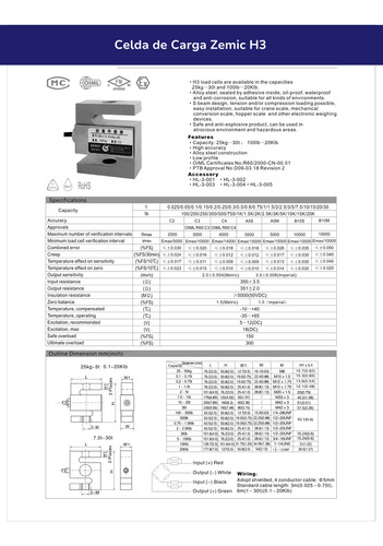 Celda De Carga Zemic H3 Tipo S 2.5k/5k/10k/20k 20k