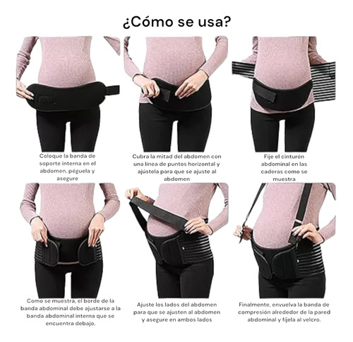 Faja Materna Prenatal Embarazo Tirantas Soporte Abdominal