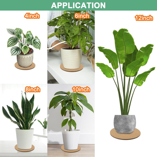 Paquete De 2 Posavasos De Corcho Para Plantas, Posavasos Red
