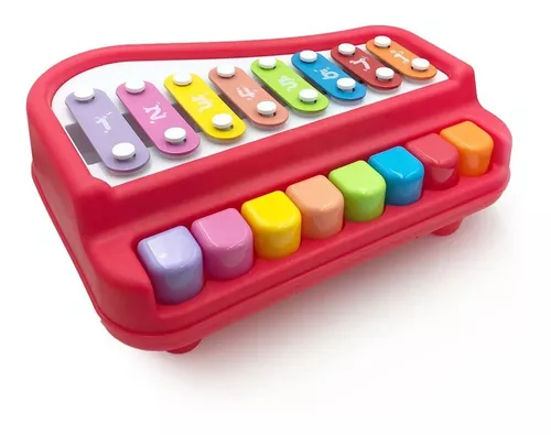 Xilofone E Piano De Brinquedo Infantil Criança Com Partitura Cor