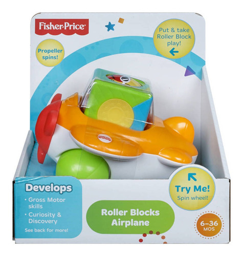 Juguete De Bebé Avión Con Bloque Rodante Fisher-price