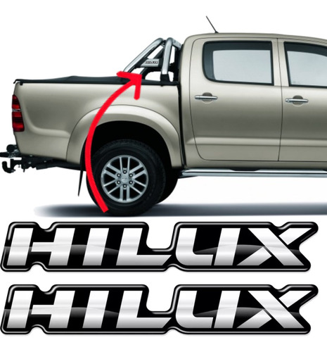 Par De Adesivo Para Santo Antonio Toyota Hilux Resinado