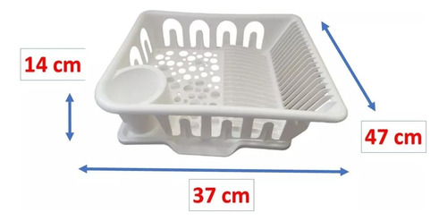 Escurridor De Trastes Plástico Calidad Resistente Multiusos Blanco