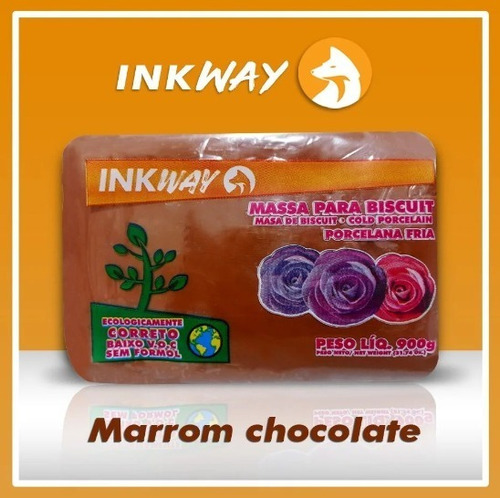 Massa De Biscuit Inkway 900g Cores Cor Marrom Chocolate