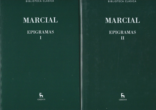 Marcial Epigramas Tomos 1 Y 2 - Gredos - Libros Nuevos Nylon
