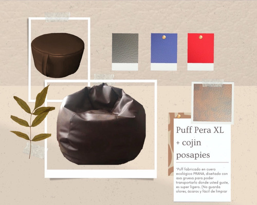 Imagen 1 de 10 de Puff Pera Xl + Cojín Posapiés (aleda) Oferta!!