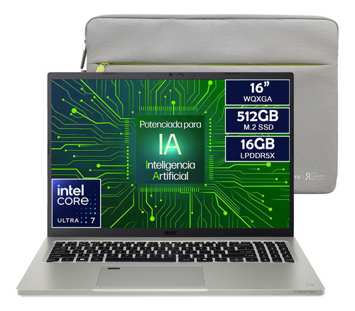 Laptop Acer Aspire Av16-51p Intel Ultra 7 155u, 16gb Ram- 512gb Ssd 16' Win11 Home
