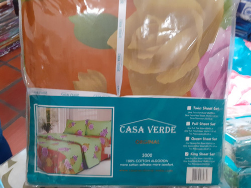 Juego De Sabana King Zize 2x2 Marca Casa Verde