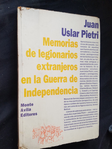 Memorias Legionarios Extranjeros Guerra Independencia Uslar (Usado)