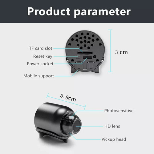 Micro Câmera Sem Fio Hd 1080p Com Visão Wifi