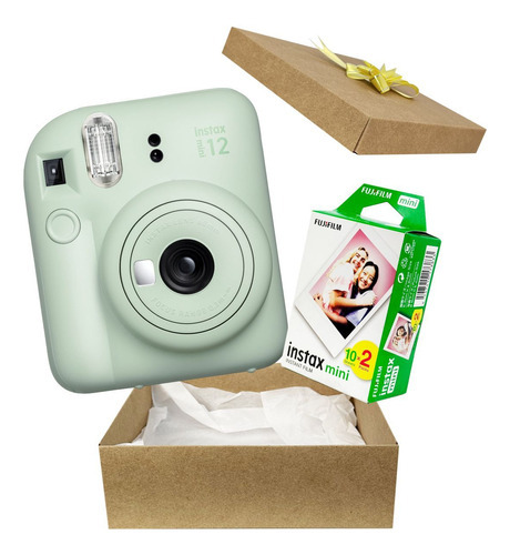 La minicámara Instax revela una foto con película, 20 unidades, kit de regalo Fuj, color verde