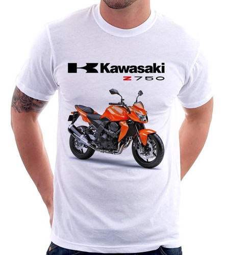 Camiseta Moto Kawasaki Z 750 Laranja