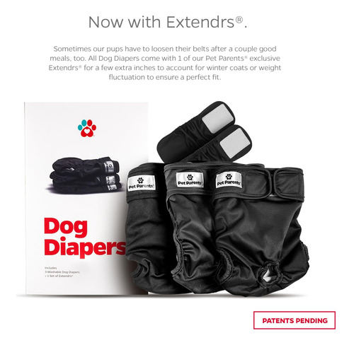 Pañales Para Perros Lavables (paquete De 3) Talla Xg Negro Xl