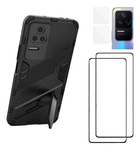 Cristal Templado 9d + Funda Para Xiaomi Poco F4 Kit 5x1