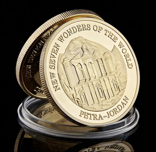 Medalla Puerta De Piedra Jordania Baño Oro 24k C/capsula