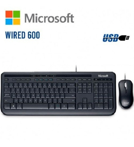 Imagen 4 de 6 de Kit de teclado y mouse Microsoft Wired Desktop 600 Español de color negro