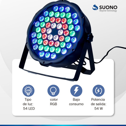 Tacho Proton Led 54 Led Alta Luminosidad Audioritmico Rgbw