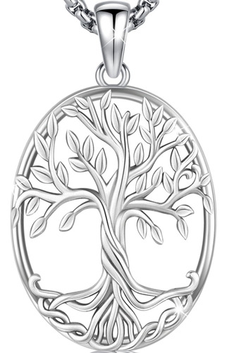 Audinceed Collar De Árbol De La Vida De Plata De Ley 925 Con