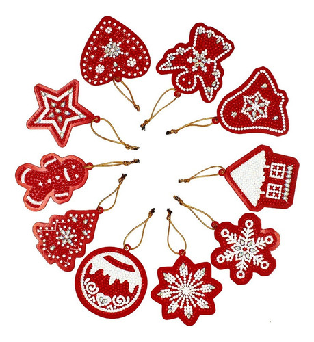 10 Piezas De Adornos De Diamantes De Navidad, Llavero