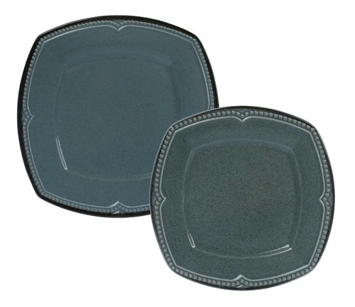 Set X 8 Plato Playo Postre Artesanal Porcelana Irregular