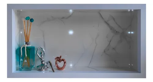 Nicho de baño Lomina de porcelana blanca de Carrara pulida, 60 x 32 cm Lomina Smart Home Solution