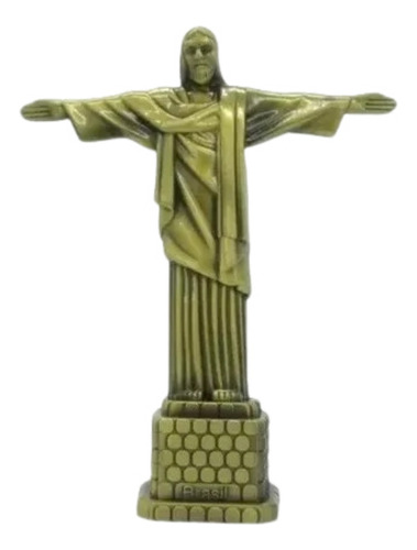  Miniatura Estatua Cristo Redentor Rio Metal Enfeite Luxo