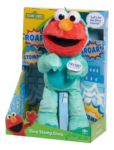 Peluche Sesame Street Dino Stomp Elmo Animal De 13 Pulgadas