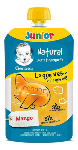 Papilla Gerber Junior Cuarta etapa de mango 12 meses 110 g