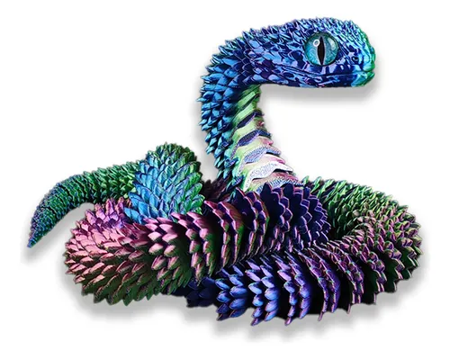 Juguete De Serpiente Articulada Impresa En 3D De 60 Cm – Fidget De PLA Colorido Con Movimiento Flexible, Ideal Para Aliviar Estrés En Niños Con Autismo O TDAH