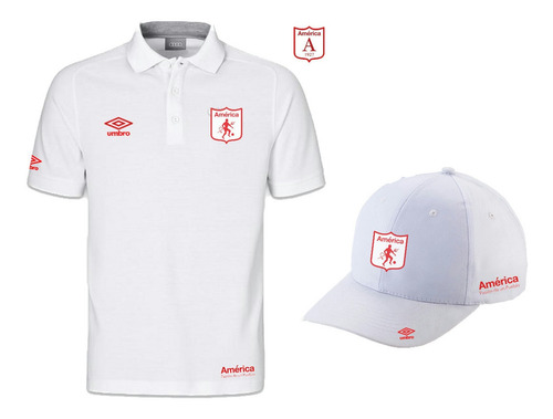 America De Cali Combo Camiseta Polo Y Gorra