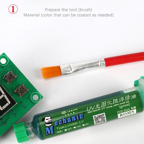 Mascara Uv Mechanic En Jeringa Curador Soldaduras Pcb