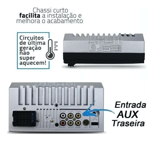 Imagem 5 de 7 de Dvd 2 Din Central Multimídia Universal Mp5 Câmera Bt Espelha