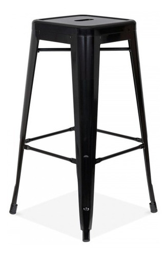 Banco Para Barra Tipo Tolix 66cm De Altura Banco De Metal Color Negro