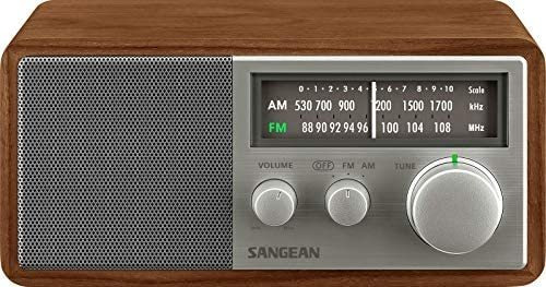 Radio Sangean Sg-116 Retro De Madera 108 Mhz Lcd -café