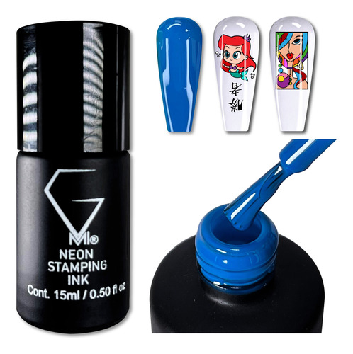 Neon Stamping Ink 15ml No. 58 Color Azul