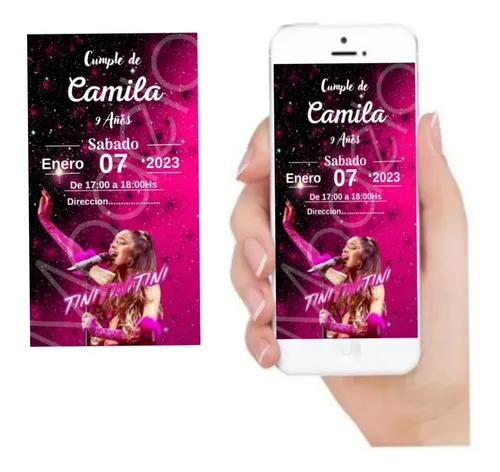 Tarjeta Invitación Digital Cumpleaños Tini Triple T Mod. 2