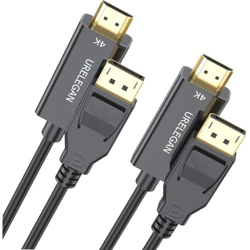 Displayport A Hdmi Cable 6 Pies 2-pack, 4k Mostrar Puerto A