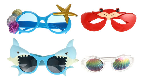 Gafas Shark Sunglasses Ocean Party Crab, 4 Unidades