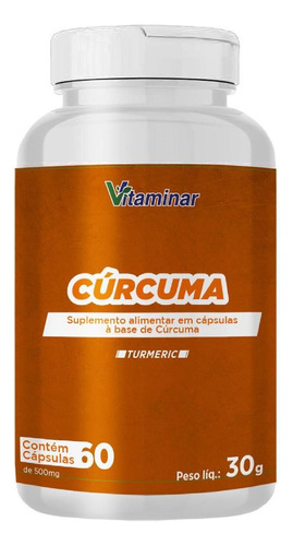 Curcuma Turmeric  - 60 Cápsulas - Vitaminar Nf-e Original