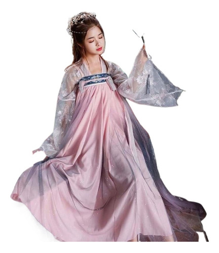 Vestido Hanfu De Flores Tradicional Para Mujer, Chino Antigu