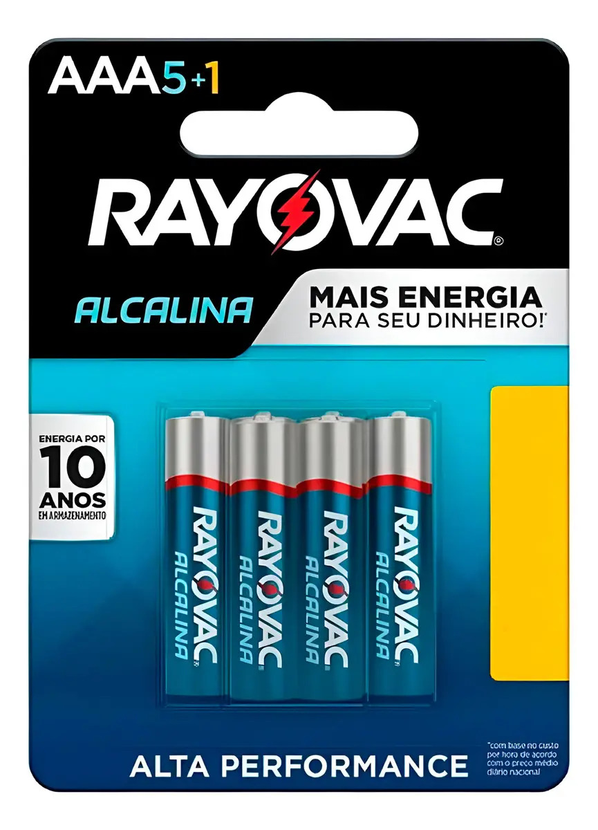 Pilha Alcalina Encartelada Aaa 6un - Rayovac